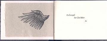 Archangel for Chet Baker. Caliban Press. Ai
