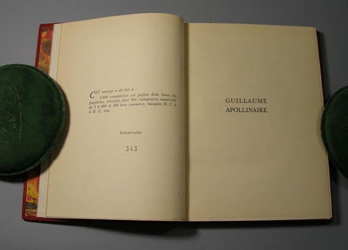 Item #2415 Guillaume Apollinaire: Souvenirs d'un ami. Lettre-preface by Max Jacob. Introduction...